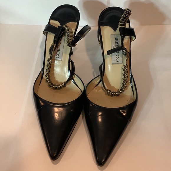 Jimmy Choo heels with metal detailing black and gold - Picture 6 of 9